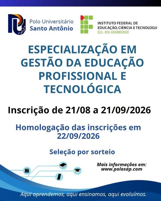 OPORTUNIDADE DE ESPECIALIZAÇÃO EM SANTO ANTÔNIO DA PATRULHA!